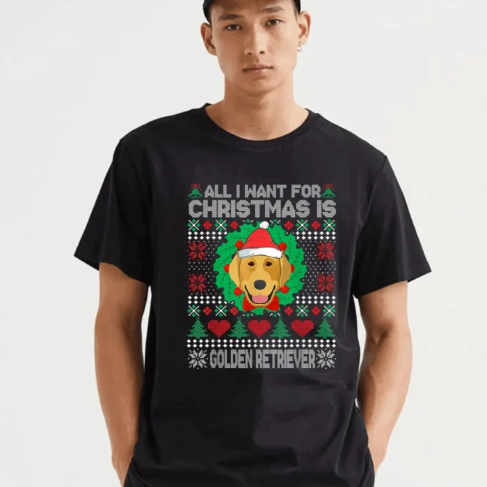 All I Want For Christmas Golden Retriever T-Shirt