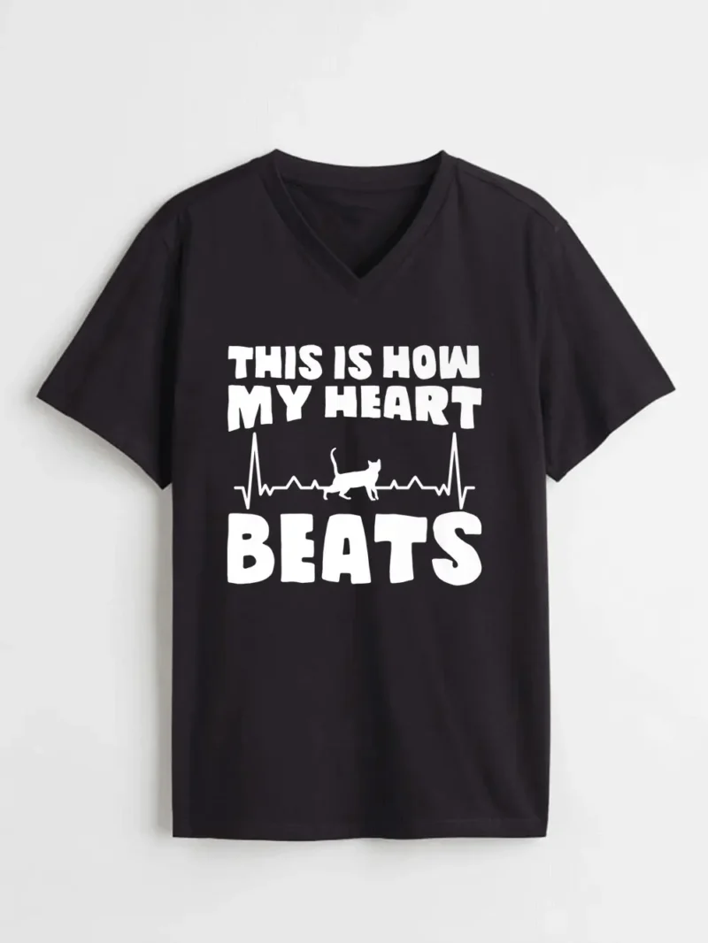Best Cat Dad This Is How My Heart Beats  T-Shirt - Image 2