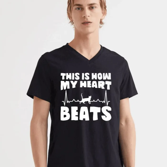 Best Cat Dad This Is How My Heart Beats  T-Shirt