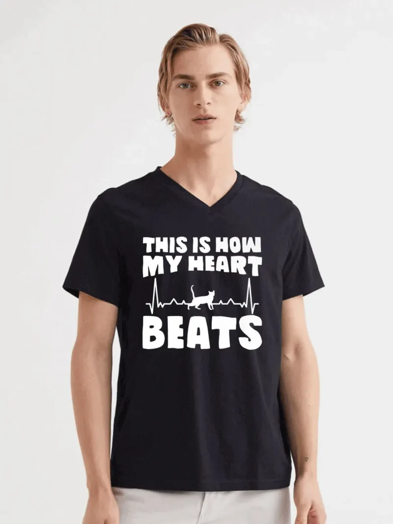 Best Cat Dad This Is How My Heart Beats  T-Shirt