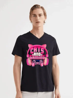 Cats And Gaming Funny Cat Lover Gaming T-Shirt