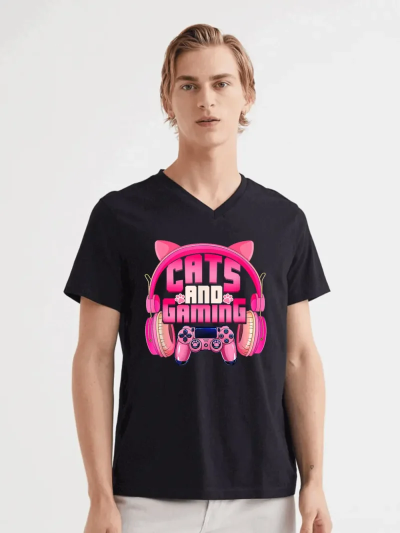 Cats And Gaming Funny Cat Lover Gaming T-Shirt