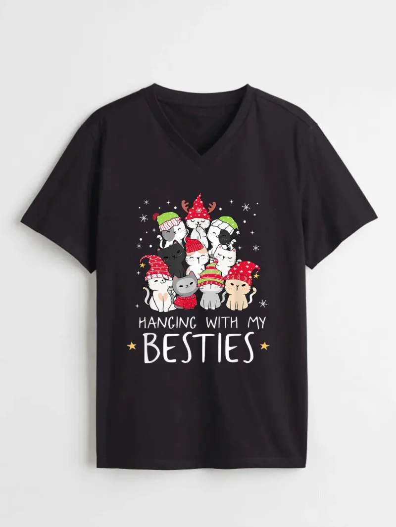 Christmas Cat Lover Christmas T-Shirt - Image 2