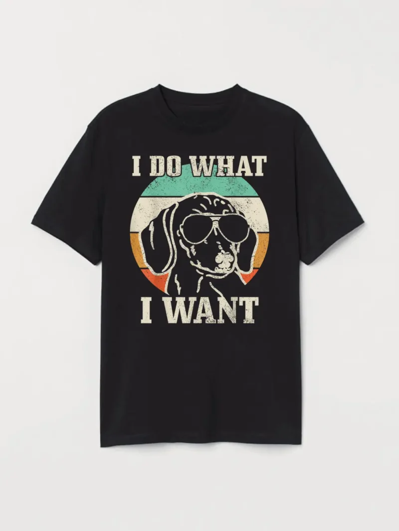 Dachshund Do What I Want Funny Wiener Dog Mom Vintage T-Shirt - Image 2