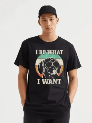 Dachshund Do What I Want Funny Wiener Dog Mom Vintage T-Shirt